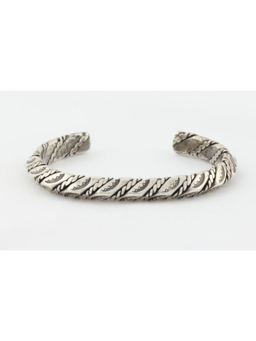 Sterling Silver Thick Braided Rope Design Cuff Bracelet 6 3/4" inch
